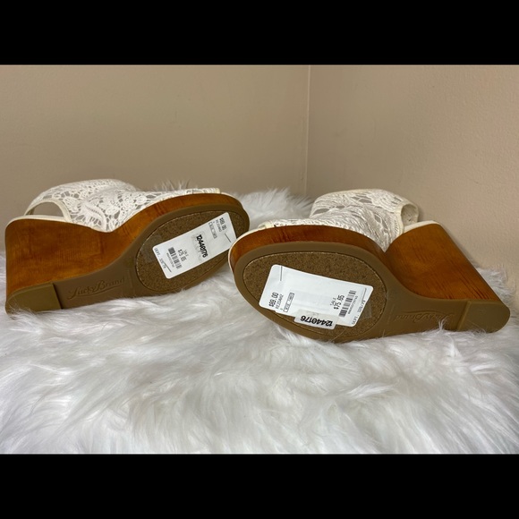 LUCKY BRAND White Lace Crochet Wedge Heel - Picture 10 of 11